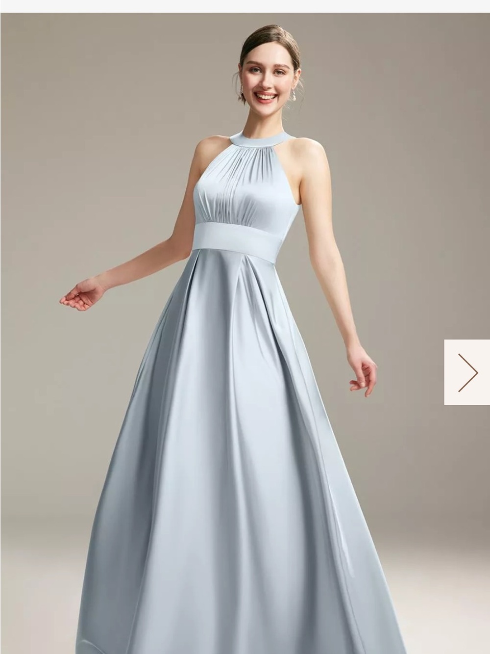 Halter Maxi Evening Dress in Pale Blue